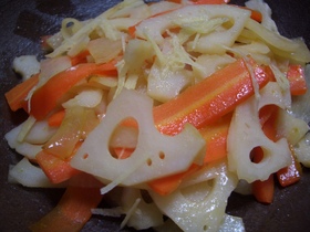 根菜の甘酢炒め