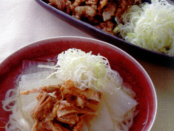 ゆで豚と大根のあっさりうどん