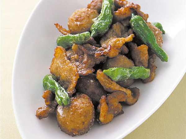 煮いもと豚肉のから揚げ