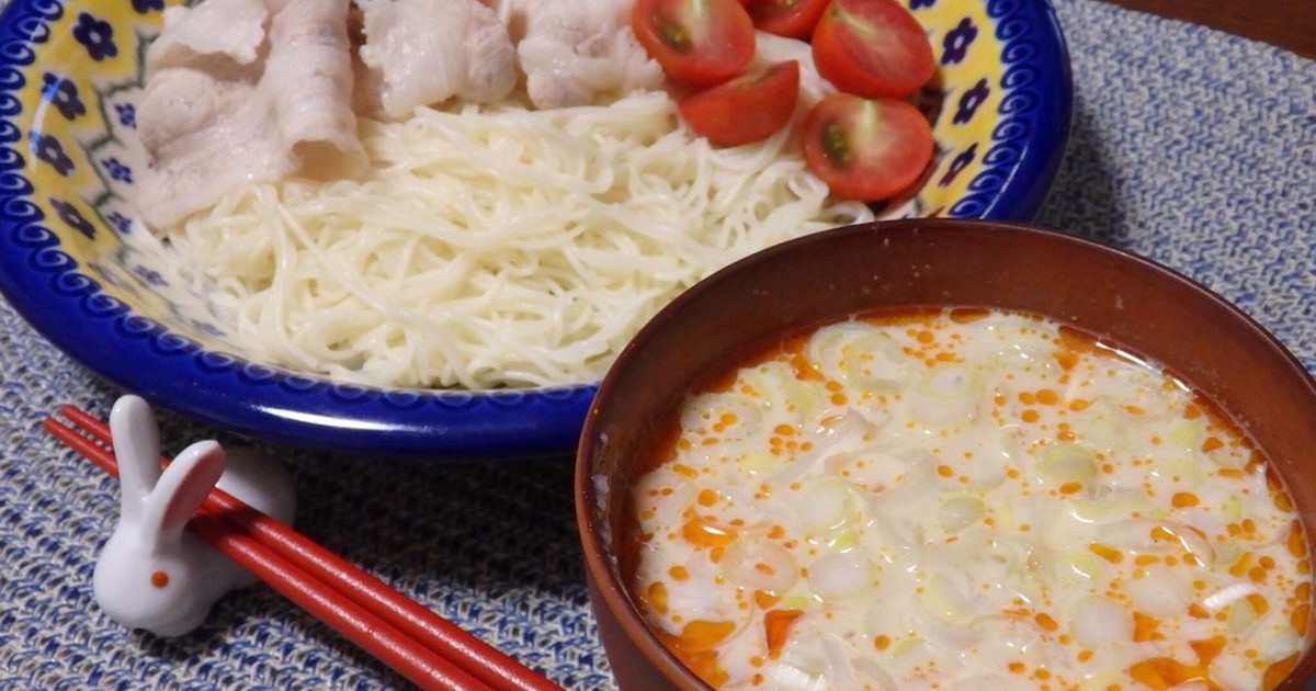 素麺のつけ汁に 豆乳の坦々風つけ汁 レシピ 作り方 By Azリバー クックパッド 簡単おいしいみんなのレシピが359万品