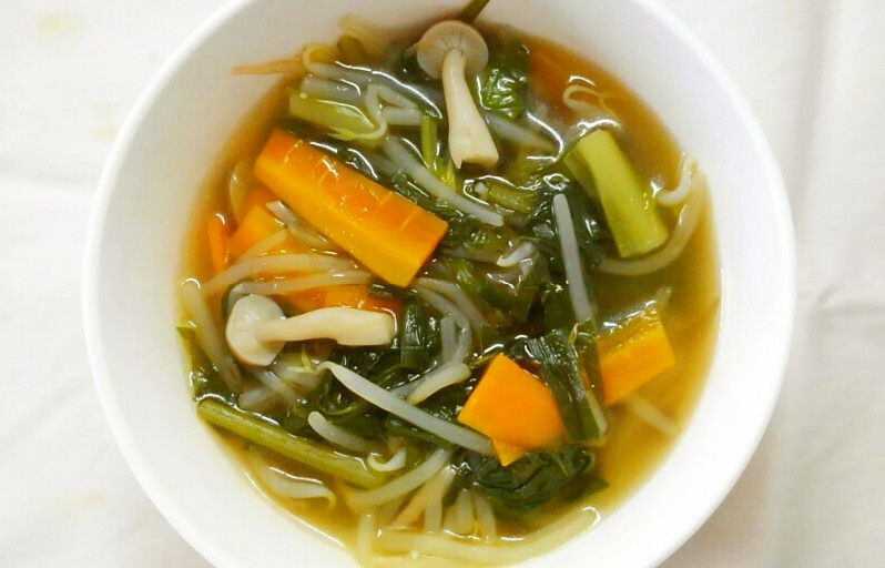 簡単♪ニラ もやしと小松菜の中華スープ！の画像