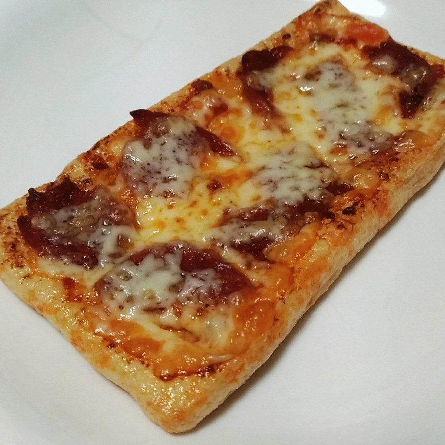 【糖質制限】油揚げピザ☆ペパロニピザ風の画像
