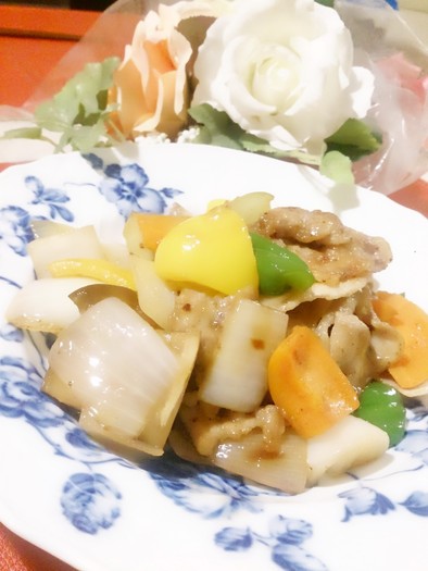 ｶﾘｶﾘ豚肉と夏野菜の甘酢炒め～✴の写真
