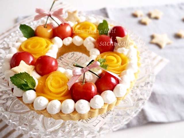 簡単チーズプリンの可愛いリースタルト レシピ 作り方 By Sachi
