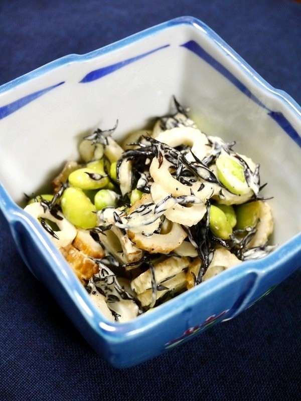 簡単小鉢！枝豆とひじきの甘マヨ和えの画像