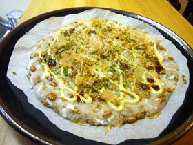 れんこんと納豆のとろとろ焼き