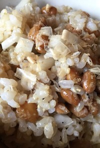 納豆と大根の浅漬けのまぜご飯