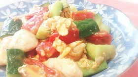 鶏ささみとおばけきゅうりの台湾風炒め