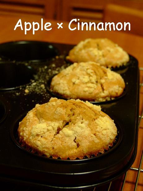 全粒粉アップルシナモンマフィンのレシピ
