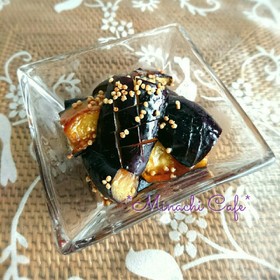 材料3つ♪やみつき茄子のさっぱり黒酢炒め