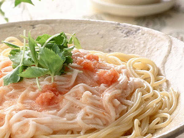 明太子と長いものスパゲティ