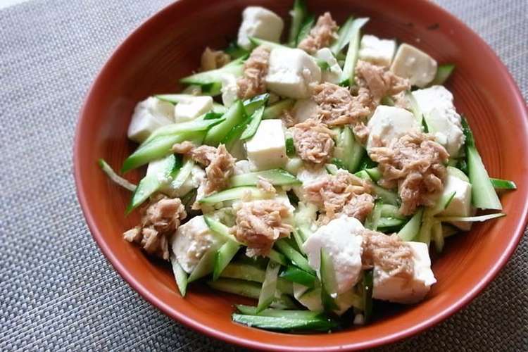 さっぱり豆腐のツナドレッシングサラダ レシピ 作り方 By Moj クックパッド 簡単おいしいみんなのレシピが349万品