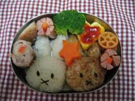 ミッフィーちゃんとメラニーちゃんキャラ弁
