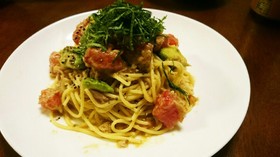 ツナトマトとアボカド☆ガーリック冷パスタ