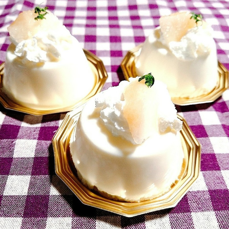 桃のレアチーズケーキ♡の画像
