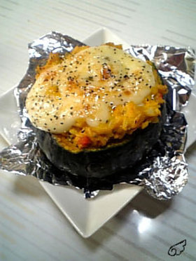 レンジで簡単!カボチャの丸ごとグラタン