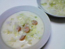 たっぷりキャベツの簡単ミルクスープ