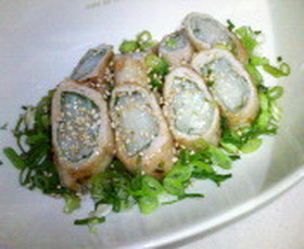 長いも・大葉・豚肉巻き☆ネギポン酢