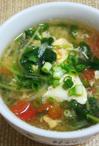 豆苗とトマトの夏スープ