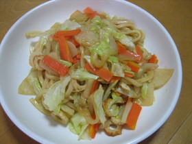 野菜たっぷり味噌焼きうどん