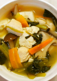 簡単♪小松菜と豆腐 鶏ささみの中華煮！