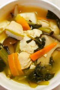 簡単♪小松菜と豆腐 鶏ささみの中華煮！