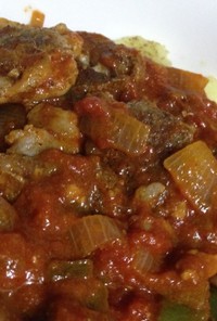 ザンビア風豚のトマトシチュー&蒸し野菜