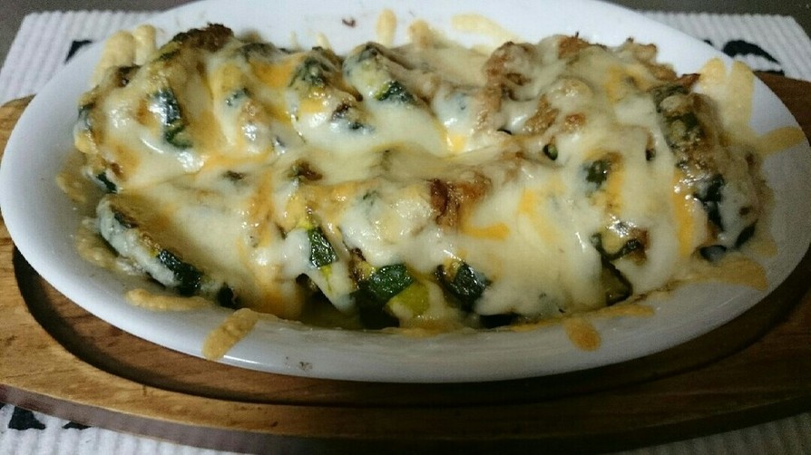 カレー風味ズッキーニのチーズ焼きの画像