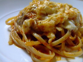 いつものトマトスパをおいしくしよぅ。
