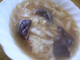 しいたけ、白菜の酢ープ