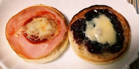 マフィンでピザ風、デニッシュ風