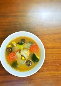白身魚と夏野菜のスープ
