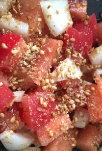甘くないスイカの食べ方 西瓜トマトサラダ