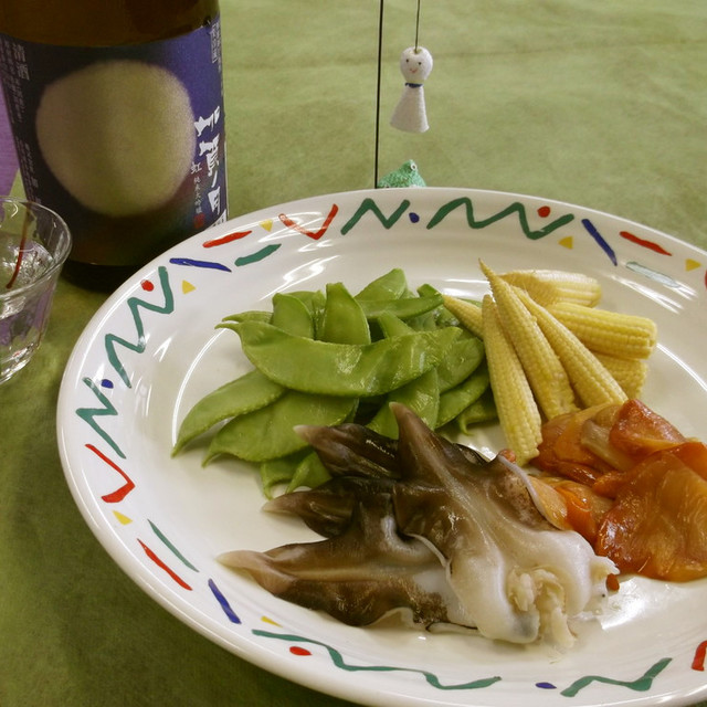 つる豆の昆布締め 季節のお刺身添え