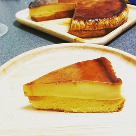子供も喜ぶ!無水鍋で簡単プリンケーキ♡
