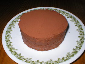 チョココロネクリームでチョコバナナケーキ