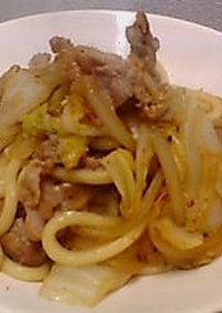 白菜で★すき焼き風焼きうどん