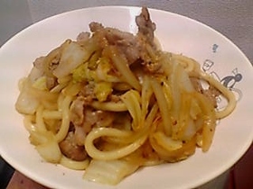 白菜で★すき焼き風焼きうどん