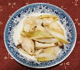 簡単☆ささみときのこと葱で甘酢炒めに♪