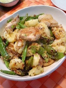 鶏とじゃがいものマヨマスタード炒め