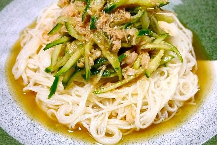 簡単 サッパリ ツナ胡瓜茗荷そうめん レシピ 作り方 By だんどり亭 クックパッド 簡単おいしいみんなのレシピが359万品