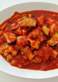 カチャトーラ風鶏肉と野菜のトマト煮込み