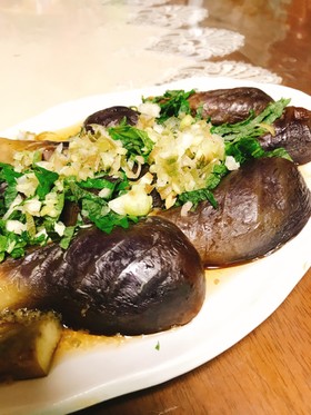 さっぱり茄子レンジで♩ノンオイル煮浸し風
