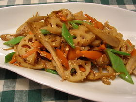 大ぶりに切った根菜のきんぴら
