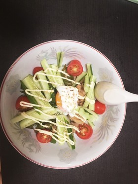 サラダに見えるけど野菜たっぷり豚しゃぶ