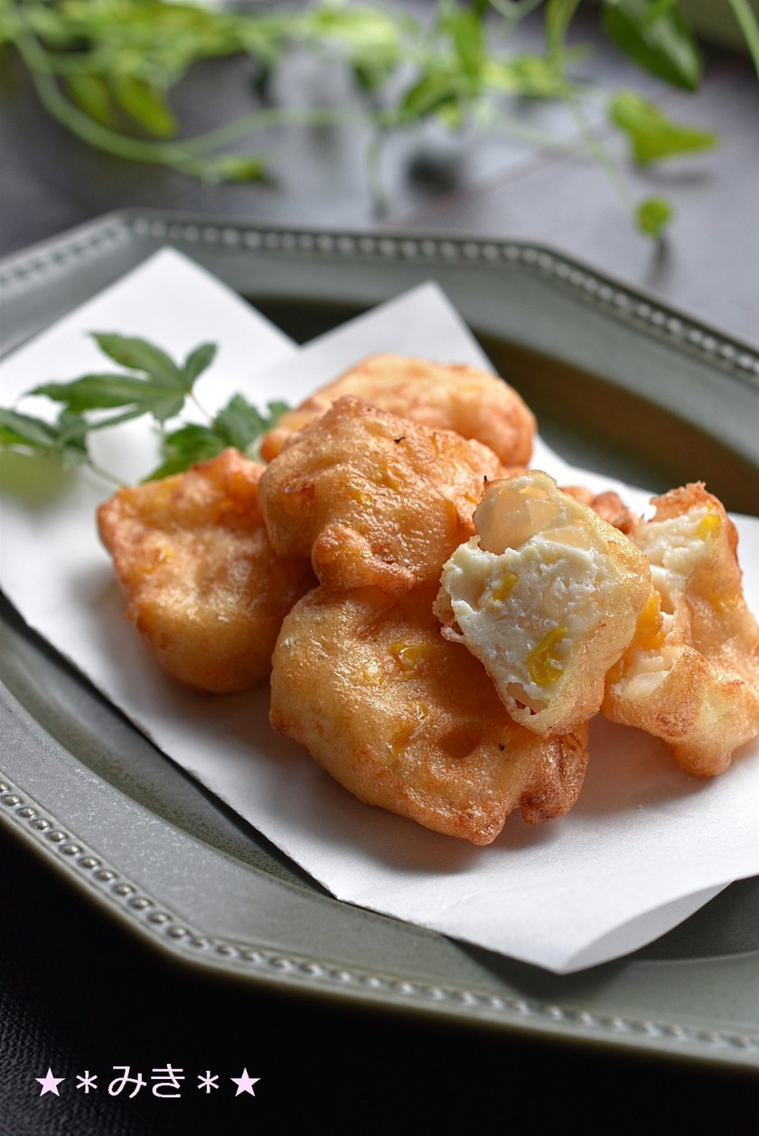 豆腐とコーンのふわふわ落とし揚げ by ★＊みき＊★ 【クックパッド】 簡単おいしいみんなのレシピが355万品