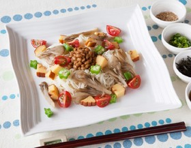 伊達巻と舞茸のカラフルそうめん