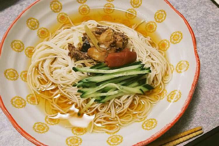 梅味サバ缶の温かいそうめん レシピ 作り方 By 甘味だいすき クックパッド 簡単おいしいみんなのレシピが363万品
