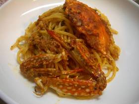 お店の味渡り蟹のパスタ