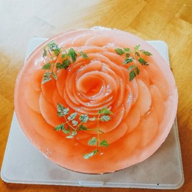 桃のレアチーズケーキ